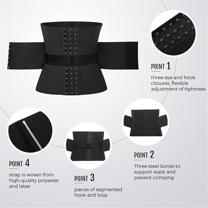 Hourglass Waist Corset with Clasps - Latex Corset