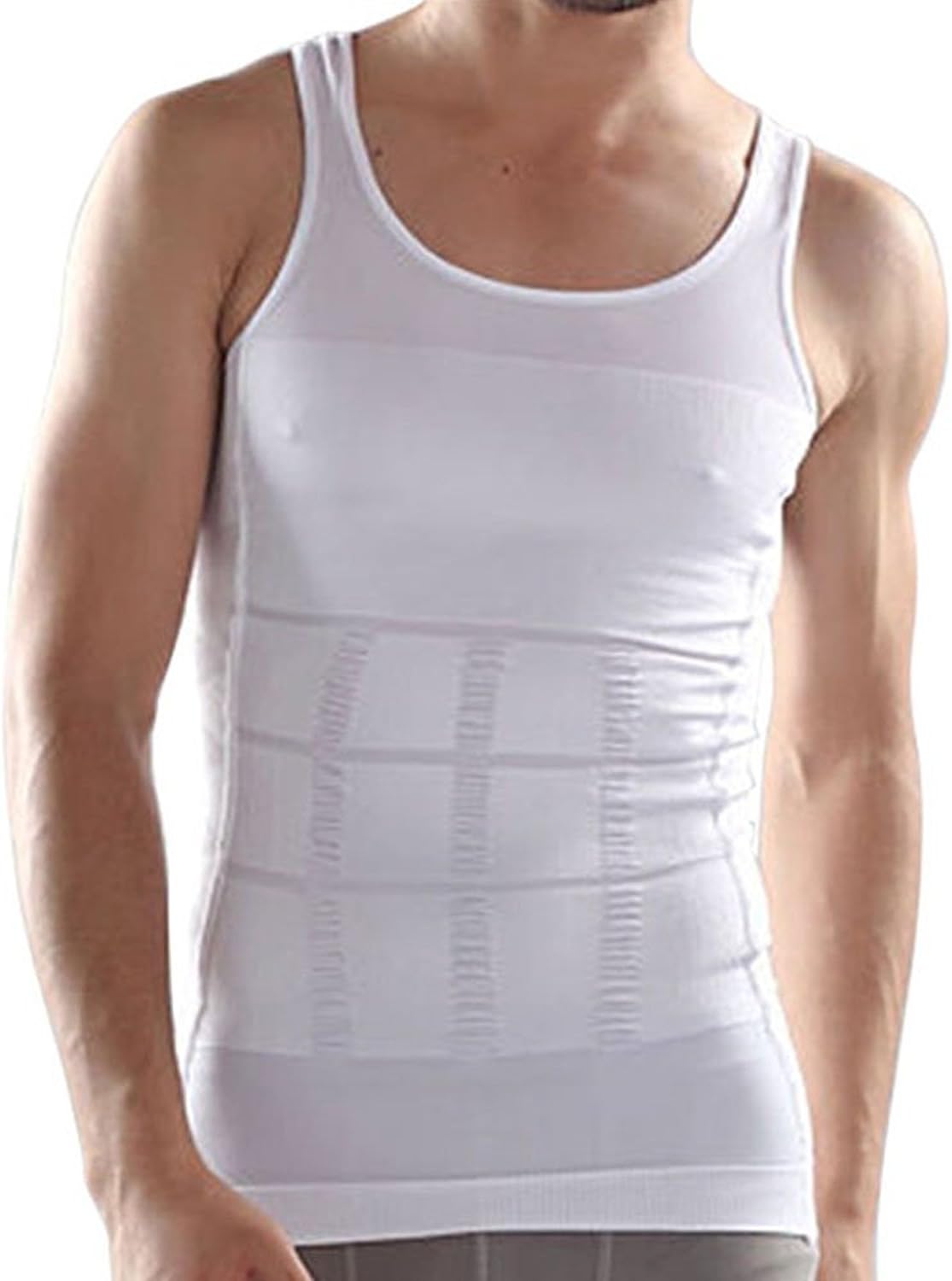 Men's Waist, Chest, and Abdomen Posture Correction Corset in White and Black